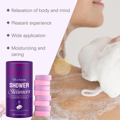 OceAura Shower Steamers Eucalyptus Mint Relax Mind Body Cleaning Lavender Rose Shower Steamers Tablets Bath and Shower Products