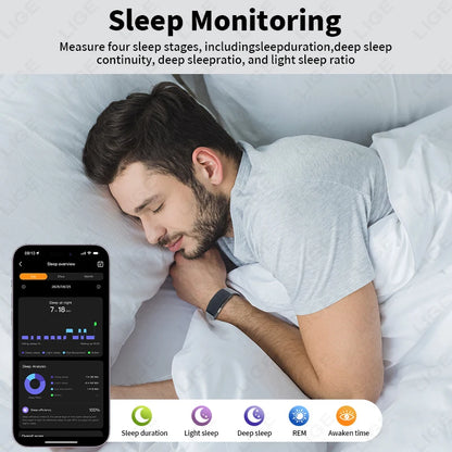 ECG PPG No Screen Smart Watch Sports Outdoors Fitness Heart Rate Monitor 1ATM Waterproof Men Smart Bracelet For Andrio IOS New