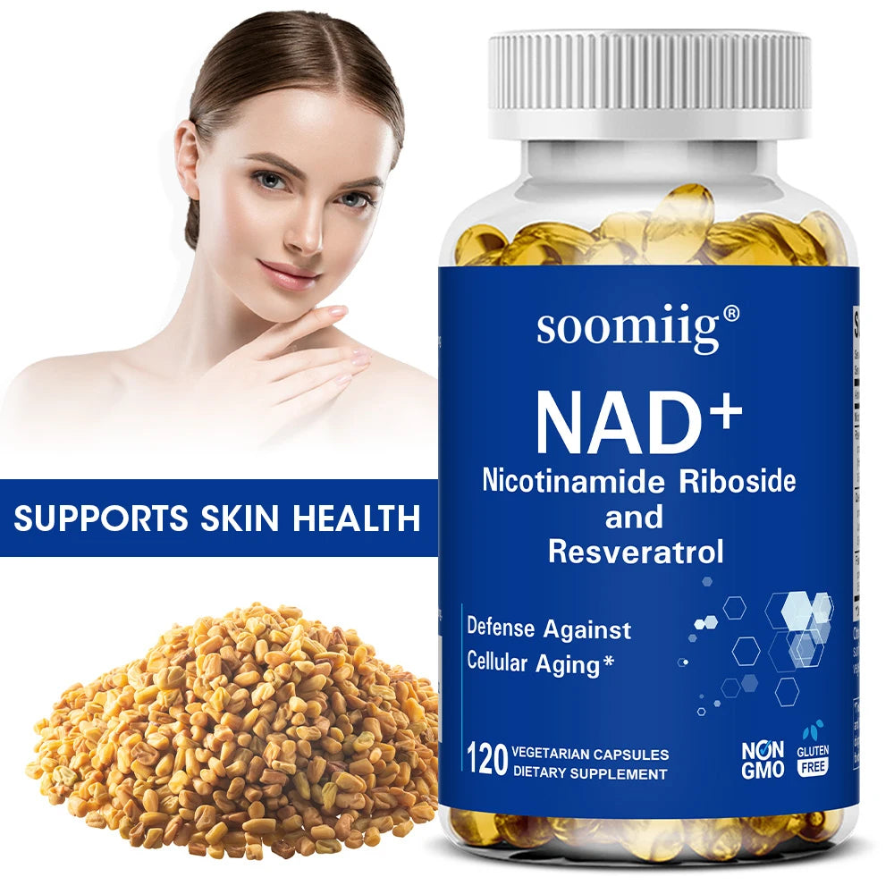 NAD Supplement, with Resveratrol - Support Cellular Health, Stamina & Healthy Aging, Promotes Blood Circulation