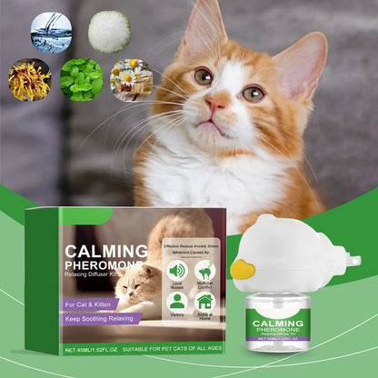 45ML Cat Pheromone Calming Diffuser Effectively Relieves Anxiety Stress Soothing Without Irritation Gentle Ingredients
