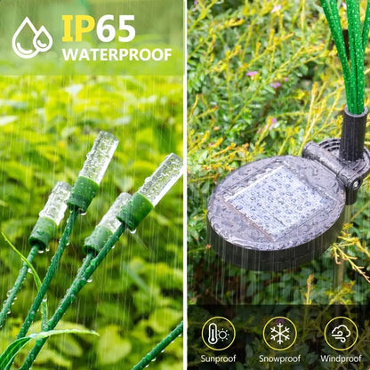 Warm Light Solar Garden Lights Energy Saving Auto-On System Solar Reed Lights Intelligent Control Waterproof Design