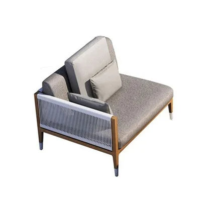Outdoor Patio Leisure Sofa Wooden Garden Water Proof Rattan Teak Sofa Set Furniture