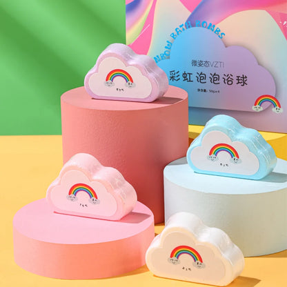 Rainbow cloud bath aromatherapy ball, children's bath cleaning bathtub, bath essential oil 45g, bubble bombs, 4-pack