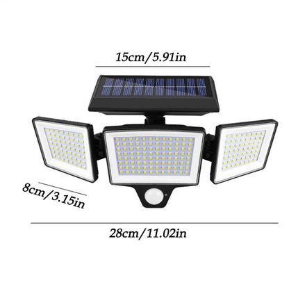 Solar Lights With Remote Motion Sensor 2500 LM Waterproof Lamp 3-Heads Outdoor Solar Yard Lights For Outside Garden Patio Yard