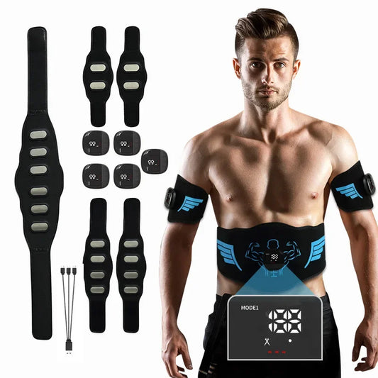 EMS Muscle Stimulator Abdominal Trainer Abs Toner Arm Belly Leg Exercise Workout Lose Weight Fat Burn Home Gym Fitness Equipment