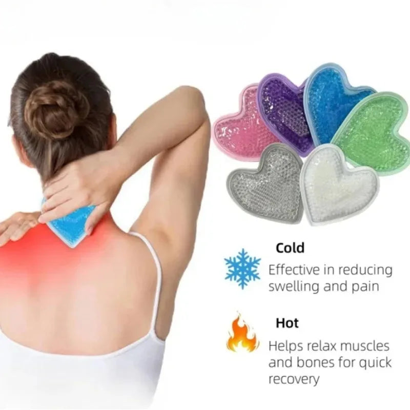 Heart Shaped Ice Pack Hot & Cold Therapy - Reusable Gel Pack for Pain Relief, Swelling, First Aid, Muscle Soreness
