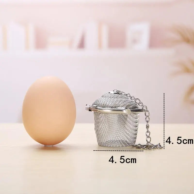 Tea Spice Strainer Seasoning Ball Mesh Herbal Ball Stainless Steel Teakettle Locking Tea Filter