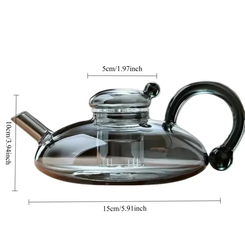 Clear Glass Teapot with Infuser Heat Resistant for Loose Leaf Tea Elegant Teaware for Home & Office Affordable Luxury Health Pot