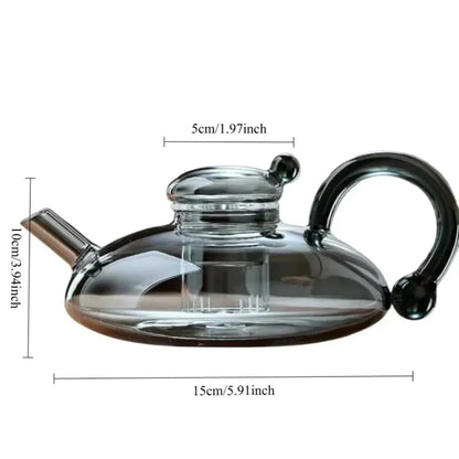 Clear Glass Teapot with Infuser Heat Resistant for Loose Leaf Tea Elegant Teaware for Home & Office Affordable Luxury Health Pot