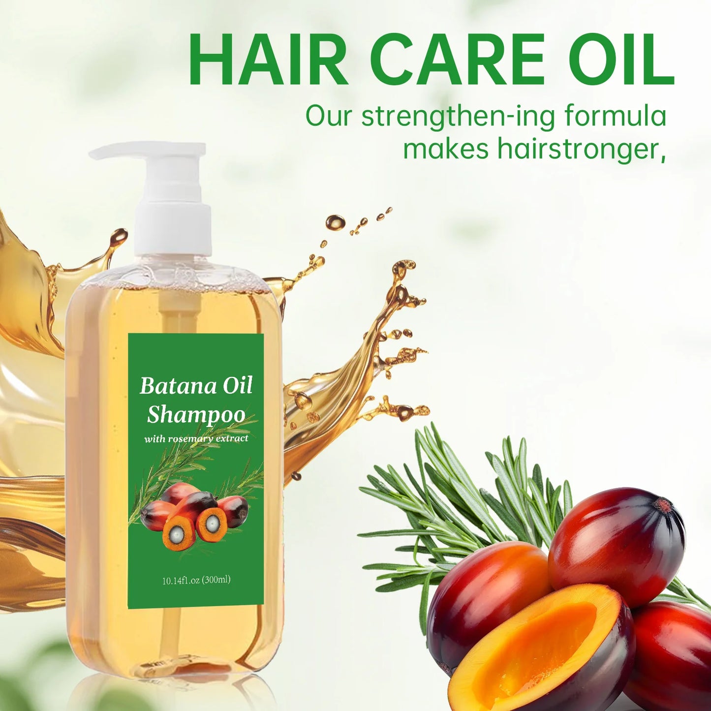 300ML Batana Oil Shampoo Nourishing Hair Growth Strengthens Restore Damaged Split Hair Scalp Cleansing Dandruff Control Care