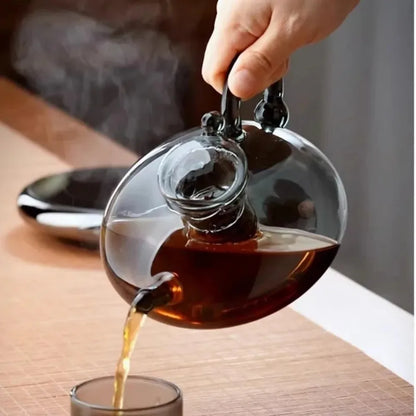 Clear Glass Teapot with Infuser Heat Resistant for Loose Leaf Tea Elegant Teaware for Home & Office Affordable Luxury Health Pot