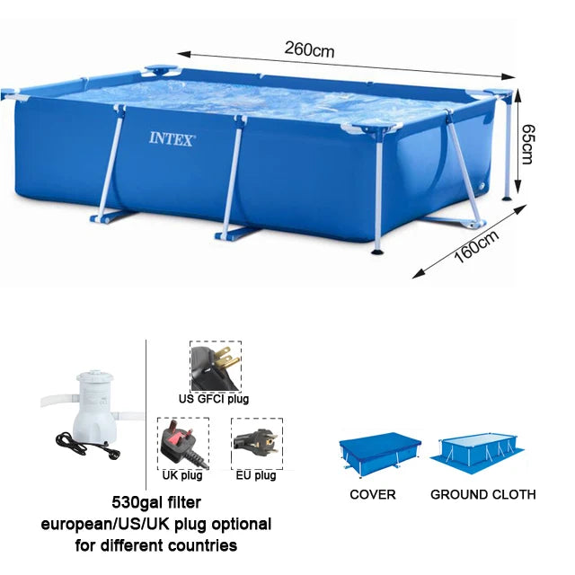 220cm 450cm  full set metal frame steel rectangular square swimming Pool Pipe Rack Pond Large Bracket above ground filter summer