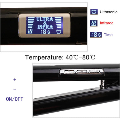 Hair Straightener Infrared and Ultrasonic Profession Cold Hair Care Iron Treatment for Frizzy Dry Recovers Damage Flat Irons