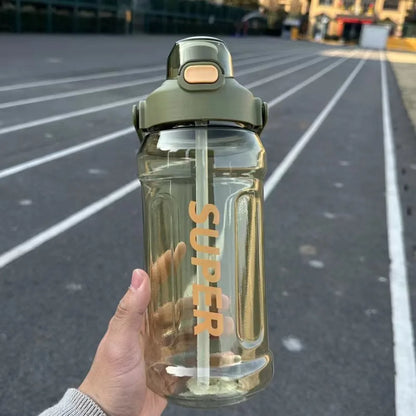 With Straw Sports Kettle with Straw 1.3L 1.5L 2L Graduated Water Cup with Straw Large Capacity Dustproof Fitness Water Bottle