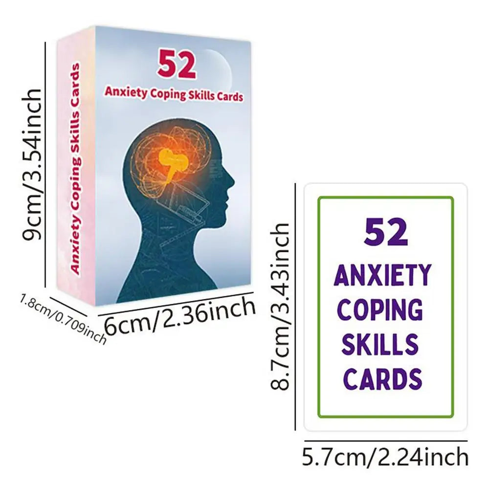 52pcs/set Emotional Intelligence Cards Double-Sided Mental Health Flash Cards Therapy Tools For Anxiety, Mindfulness & Social