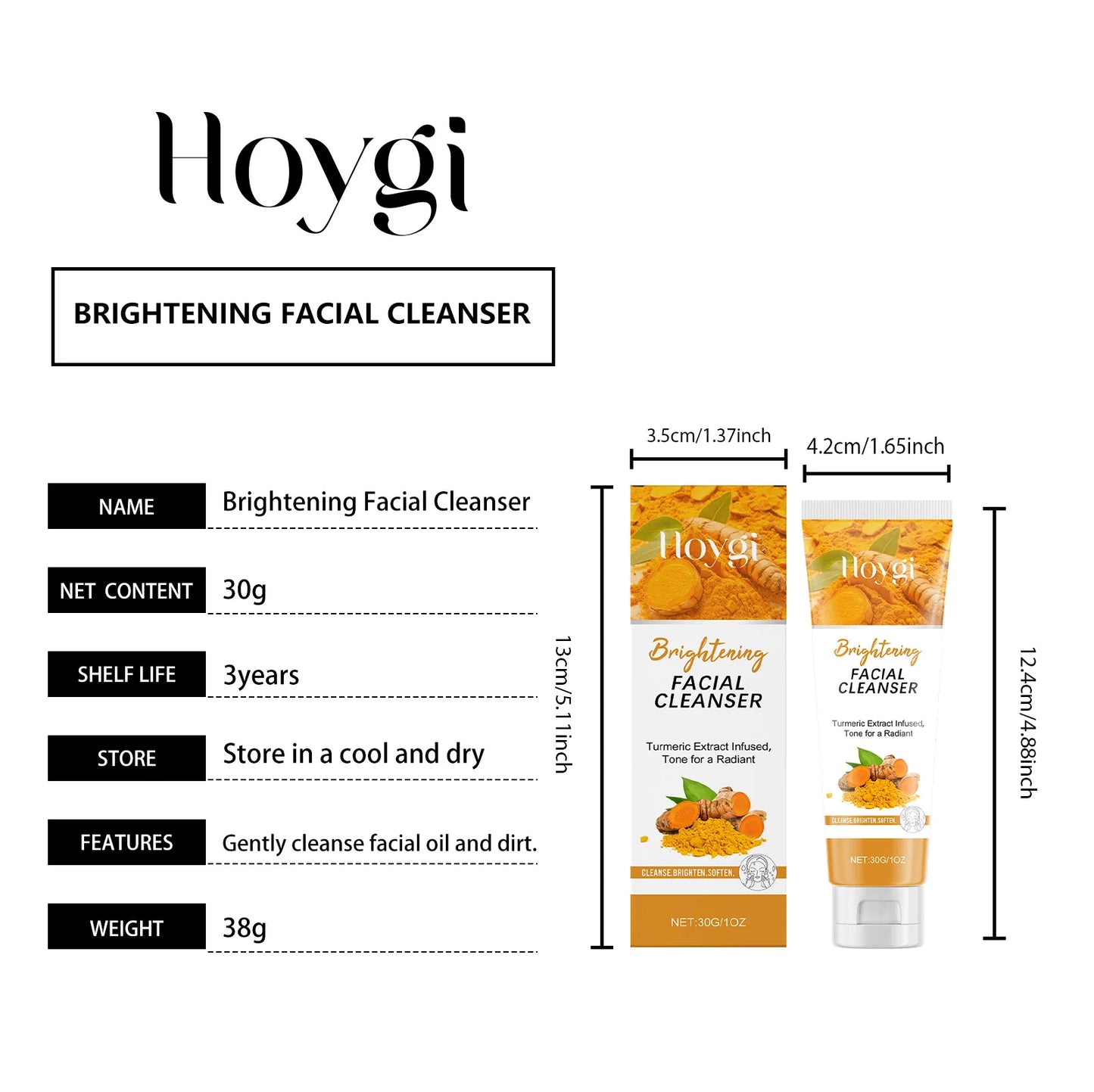 Turmeric Brightening Skincare Set Turmeric Cream & Facial Cleanser Reduces Dullness Moisturizing Soothing Anti-Wrinkle Skin Care
