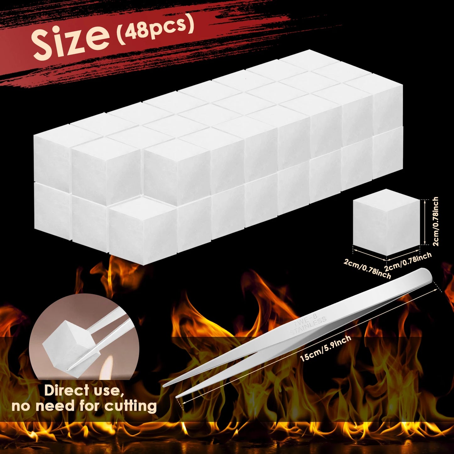 48Pcs Tabletop Fire Pit Temperature Resistant Ceramic Wool Wick Ceramic Wool Wick Sponge Extend Burning Time Table Top Firepit