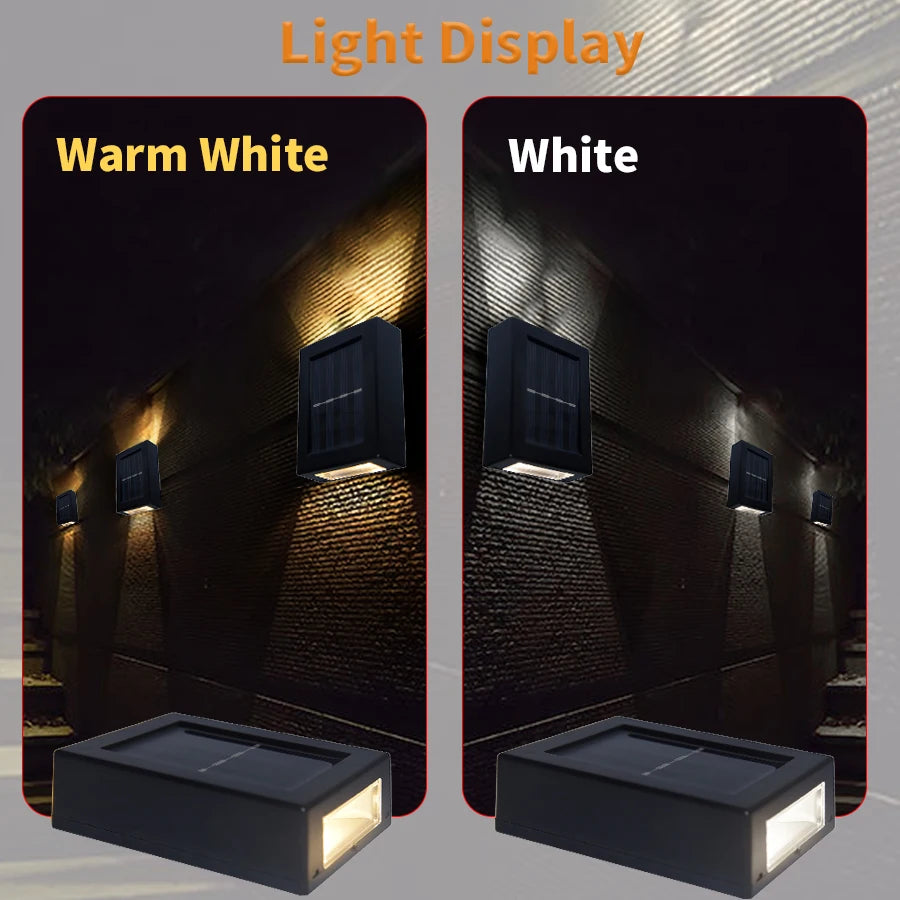 Solar Light Outdoor Up and Down Wall Washer Light Waterproof Solar Lamp for Garden Street Landscape Balcony Yard Porch Decor