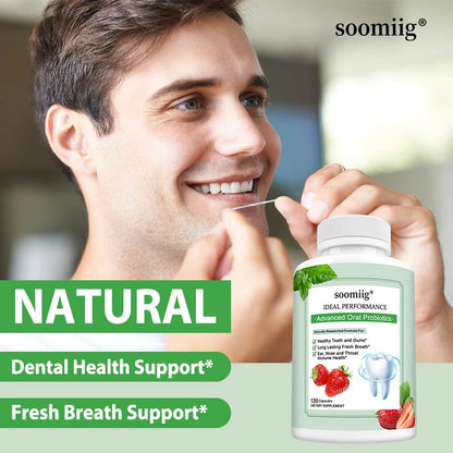 Probiotics for Adults, Best Breath Oral Dental Probiotics for Teeth & Gums, Dry Mouth, Gum Restore, Fresh Breath, Gut Health