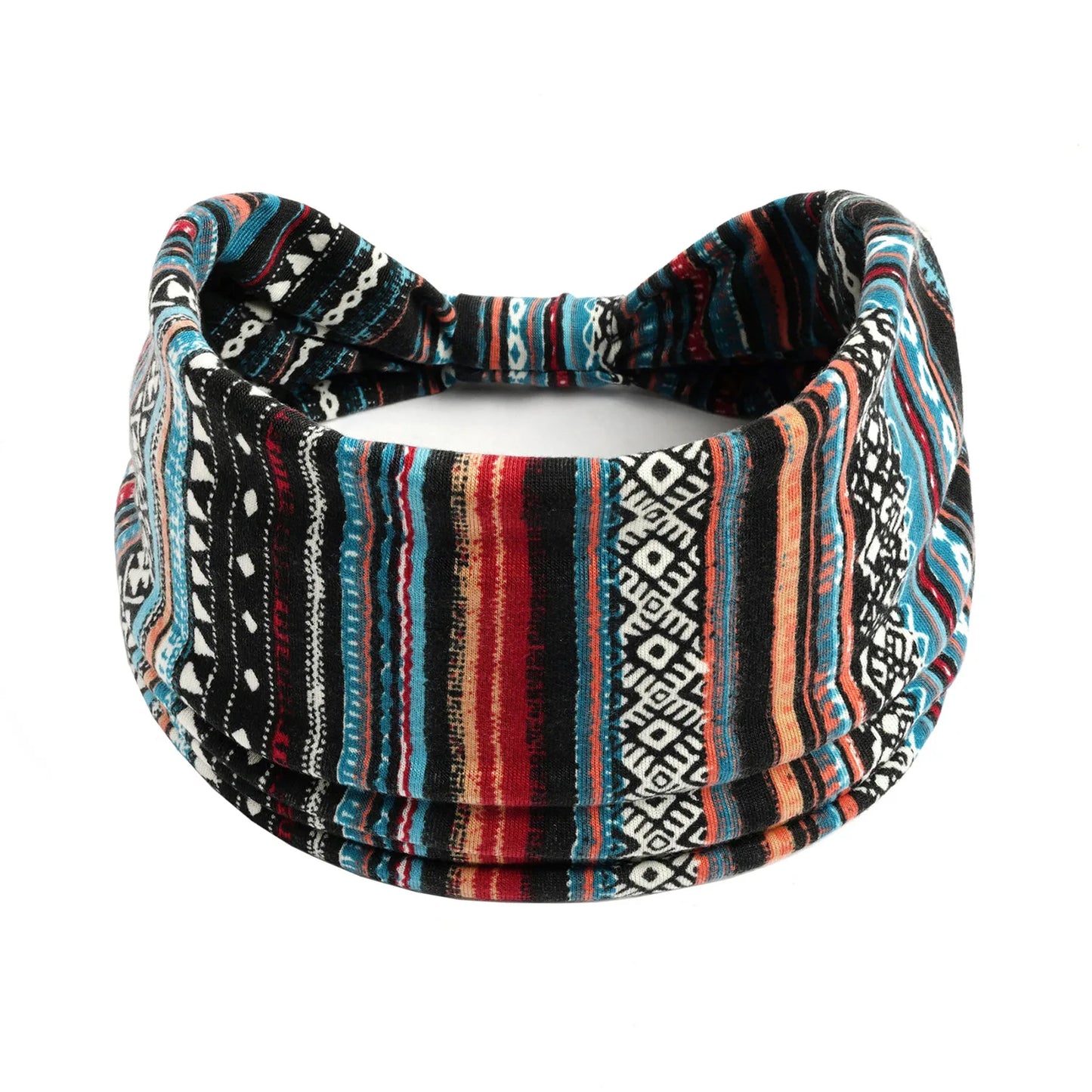 Boho Headbands Wide Knot Hair Scarf Floral Print Hairband Stretch Turban Headwrap Cotton Head Band Fashion Accessories for Women