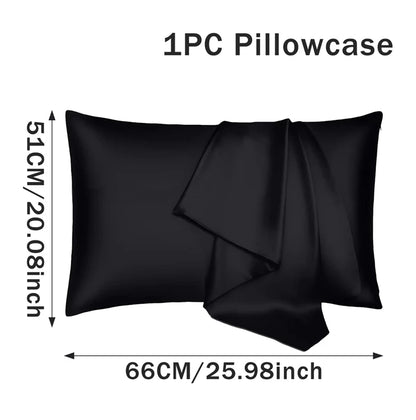 Silk Satin Pillowcase Simple Solid Color Pillow Cover Bedding Household Smooth Multicolor Satin Pillowcase Household 66x51cm
