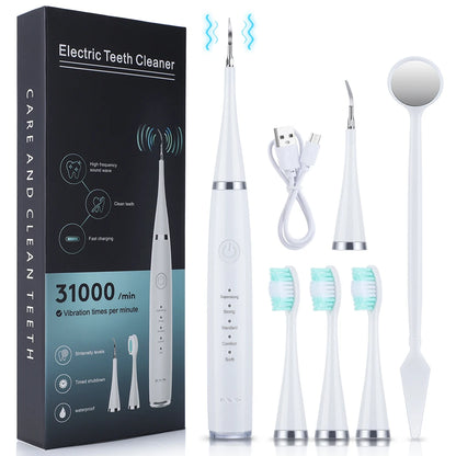 Electric Sonic Dental Calculus Scaler 5 Modes Oral Teeth Tartar Remover Plaque Stains Removal Teeth Cleaner Teeth Whitening Care