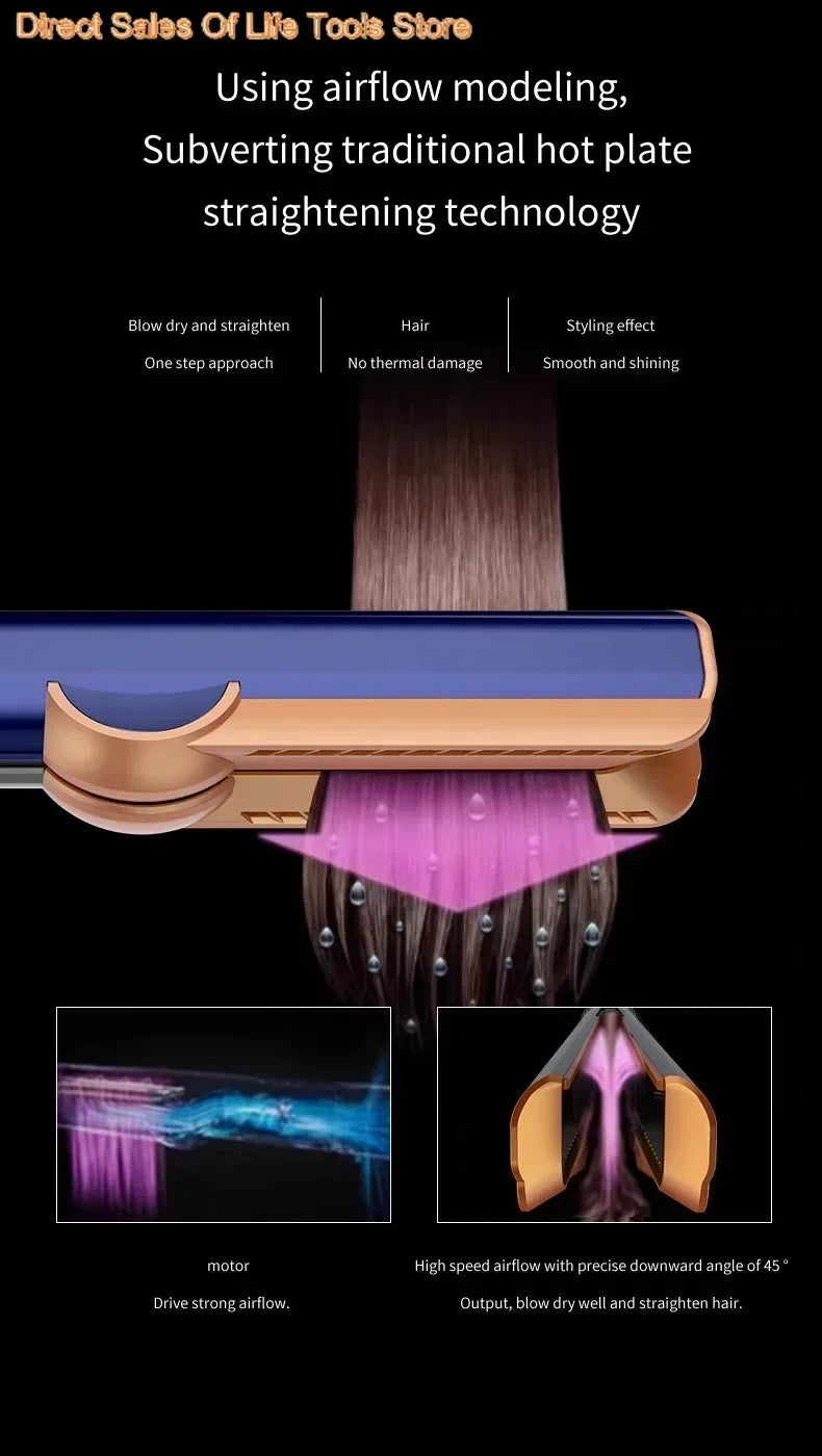 2 IN 1 Professional  Straightener & Hair Dryer Heat-Up  Flat Iron,  dry hair without damage to hairpin