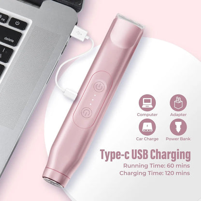 Electric Shaver for Women Female Epilator Electric Hair Removal 2 in 1 Woman's Razor for Body Legs Face Mustache Bikini Trimmer