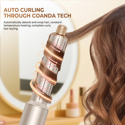 8 in 1 Hair Dryer Brush High Speed Brushless Blow Dryer Negative Ionic Hair Heating Brush Hot Air Styling Comb Hair Curler