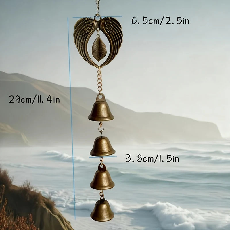 1 Piece Metal Wind Chime, Wrought Iron Hanging Ornament With Chain, Outdoor Garden Decoration, Home Decoration, Bell