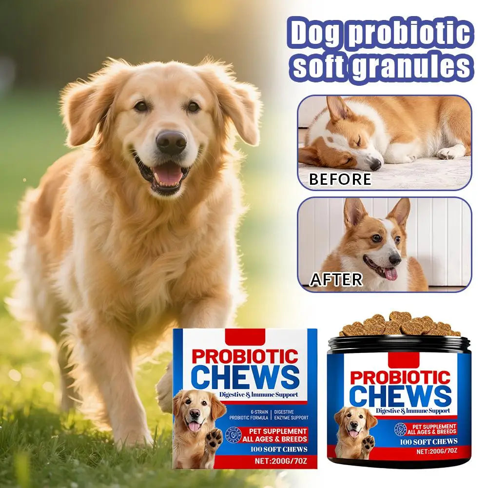 Dog Probiotic Soft Particles Cleaning Products 6 Strains Probiotic Digestive Enzymes Pet Care Supplies For All Ages And Variety