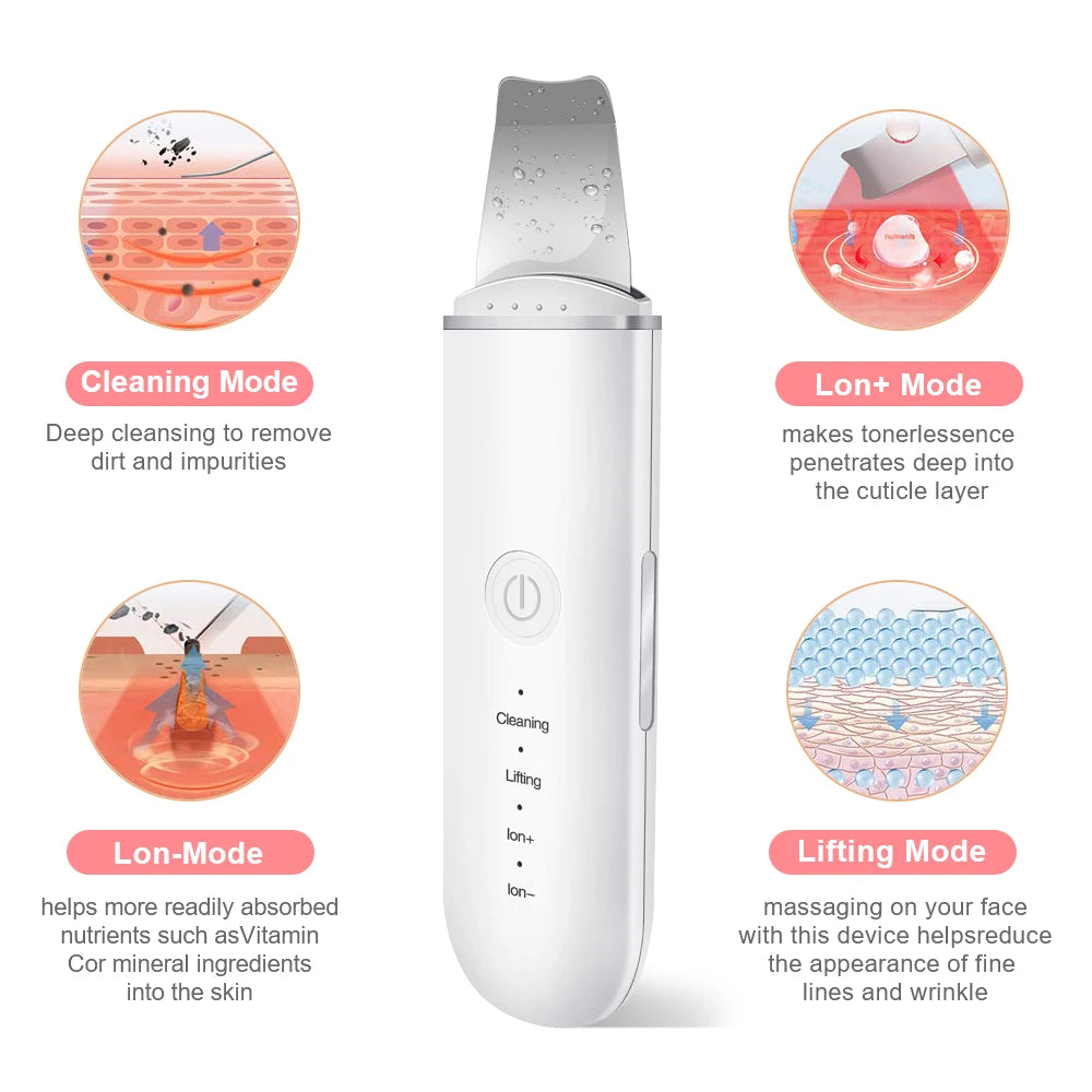 Xiaomi Ultrasonic Skin Scrubber Vibration Face Spatula Blackhead Remover Shovel Clean Cavitation Peeling Facial Lifting YOUPIN