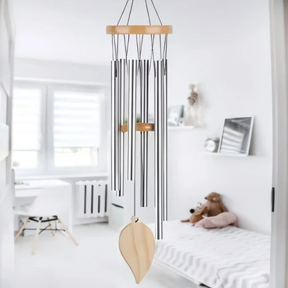 Wind Chimes - Aluminum Alloy, 6/12 Tubes, Gold/Silver, Clear Sound, with Hook for Home/Outdoor Wedding Party Memorial Decoration