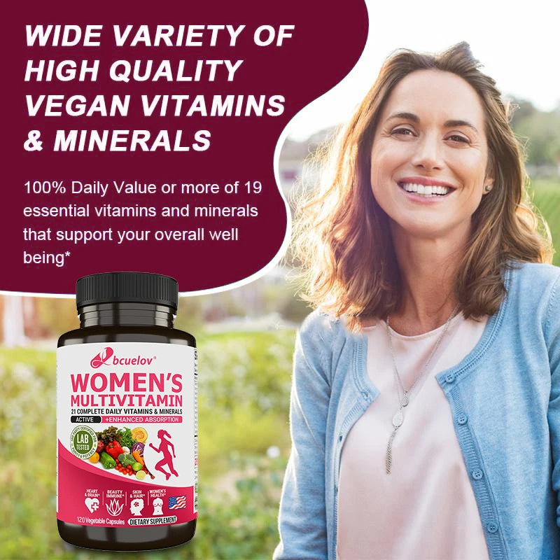Women's Multivitamin Supplement - 21 Daily Vitamins and Minerals-Brain, Heart, Joints, Skin, Hair, Immunity, Enhanced Absorption