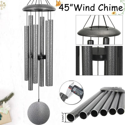 45 Inch Deep Tone Windchime Adjustable Tone Wind Chime Pendant Wind Chimes Bells Balcony Hanging Ornament Garden Home Decorative