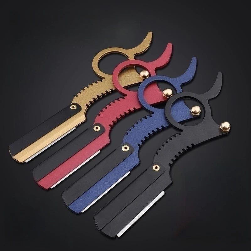 Barber Manual Razor Straight Edge Haircut Beard Eyebrow Shaver Men Depilation Razor Hairdresser Trimming Blades Replaceable