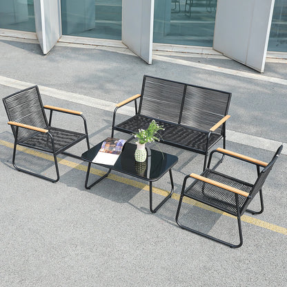 Traditional Outdoor Patio Furniture Set Indoor/Outdoor Balcony Courtyard Garden Sofa Wicker Rattan Material Gazebo Furniture