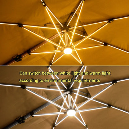 Patio Umbrella10ft Cantilever  Modern Style Aluminum Frame Wind Resistant Garden Umbrellas With 360°Rotation Parasols Outdoor