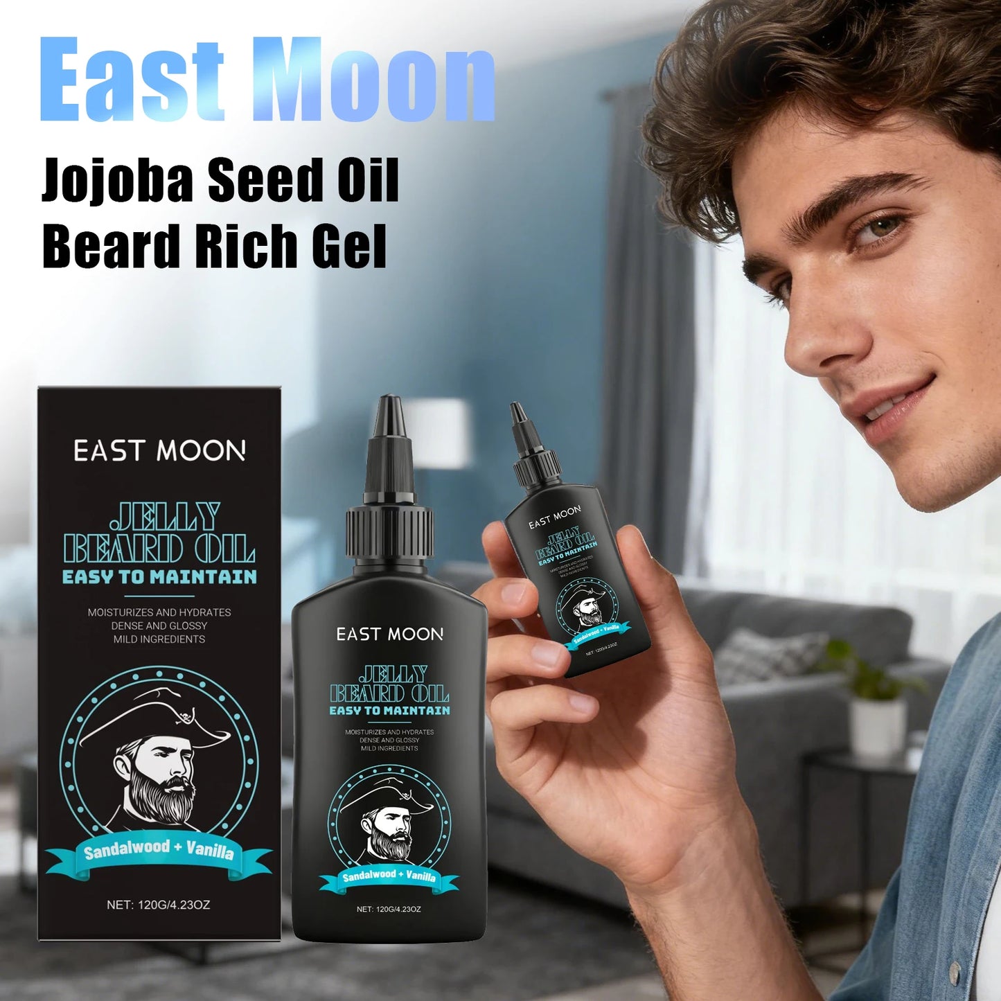 East Moon Jojoba Seed Oil Beard Care Gels Effectively Nourish Increases Soften Keep Shine Natural Nursing Daily Beard Care Oils