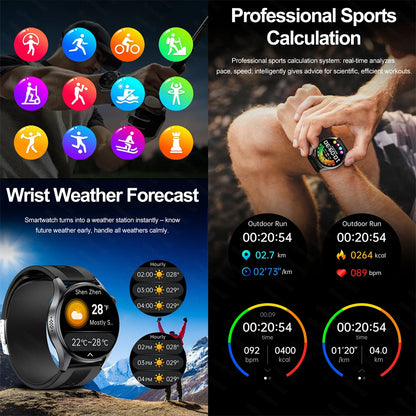 New Smart Watch High precision air pump1.56‘’ AMOLED Display ECG Comprehensive Sleep Monitoring Health BT Talk NFC Airbag Stra