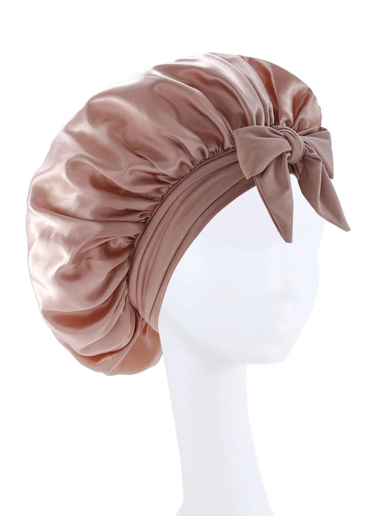 New Silky Bonnet For Sleeping Women Satin Bonnet Hair Bonnet Night Sleep Cap Scarf Wrap For Curly Hair Tie Band For CurlyHat