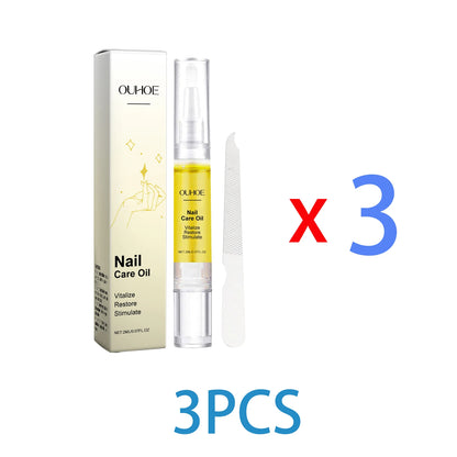 Nail Repair Serum Pen Cuticle Care Treatment for Brittle Nails Growth Strengthener Daily Nail Moisturizer Portable Kit with File