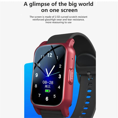 Punctual- 4G Elderly Smart Watch with GPS,SOS,Fall Detection Emergency Support,AI Health Monitoring for Elderly Black A