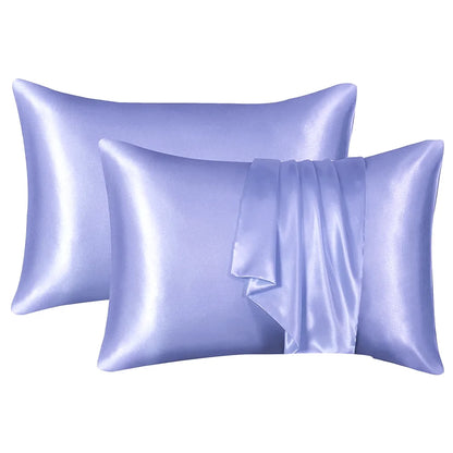 Satin Pillowcase for Hair and Skin 2 Pack, Queen Size Pillow Cases Set of 2, Silky PillowCover with Enve