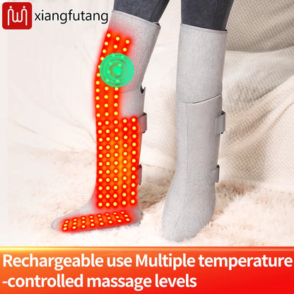 Red Light Therapy Heating Leg  Foot Wrap Electric Heating Knee Brace Relieve Cold Leg Arthritis Pain with 3-Zone Heat Warm