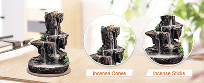 Waterfall Mountain Tower Incense Burner