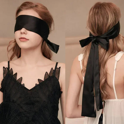Satin Silk Sleep Mask Sexy for Women Silk Eye Cover Savour Eye Patches Cute Blindfold Silk Ribbon Gift Surprise High Quality