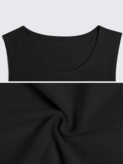 Men's Sleeveless Muscle Shirt -100% Cotton Breathable Fitness Tank Top with CHAMPION Printed Round Neck and Umbrella Bottom