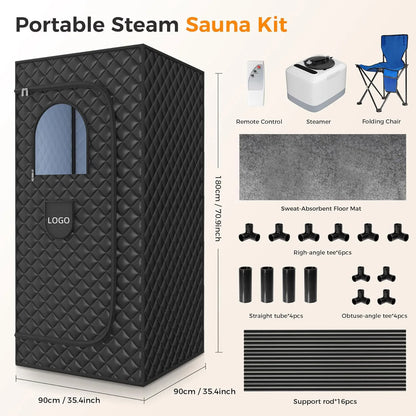 Sweat Steamer Box Home Full Body Sauna Folding Portable Sweat-sweat Steam Room with Temperature Remote Control Sauna Box Tent