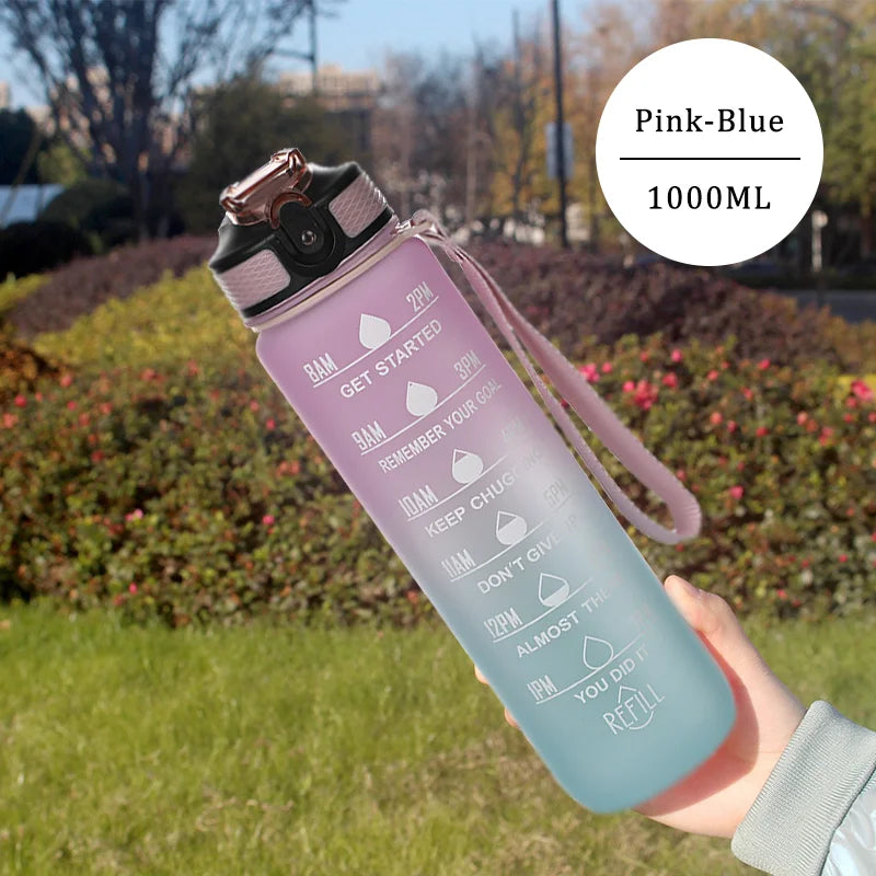 1 Liter Water Bottle Motivational Sport Water Bottle Leakproof Drinking Bottles Outdoor Travel Gym Fitness Jugs For Kitchen